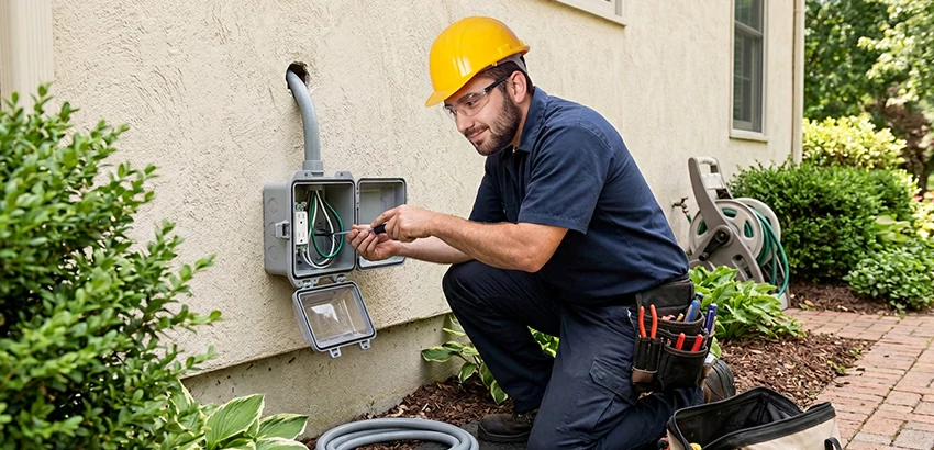 Outdoor Outlet Installation on Vinyl Siding in Dublin